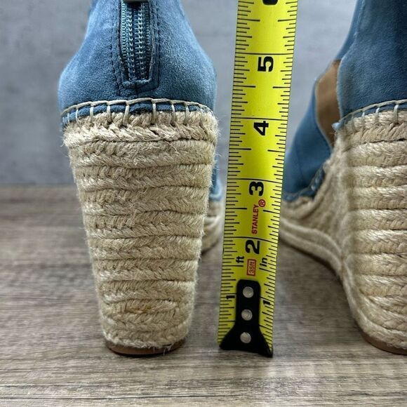 Kenneth Cole~Women’s~Olivia Sandals Wedge Blue Suede~Size 8.5 - Picture 5 of 10